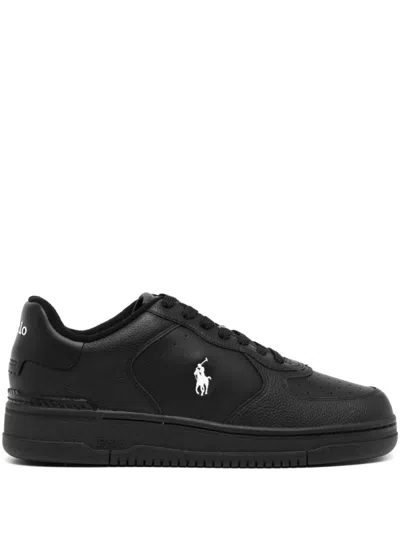 Polo Ralph Lauren Low Top Lace Sneakers In Black