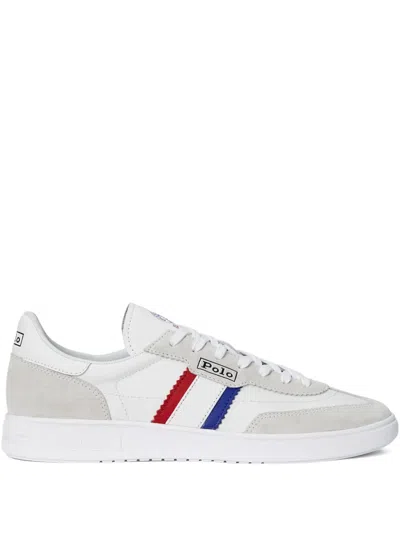 Polo Ralph Lauren Low-top Leather Sneakers In Gray