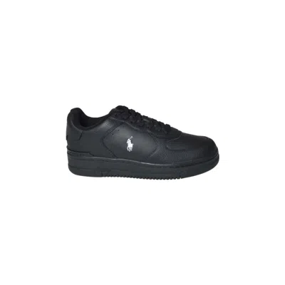 Polo Ralph Lauren Low-top Sneakers With Minimalistic Detailing And Smooth Finish In Black