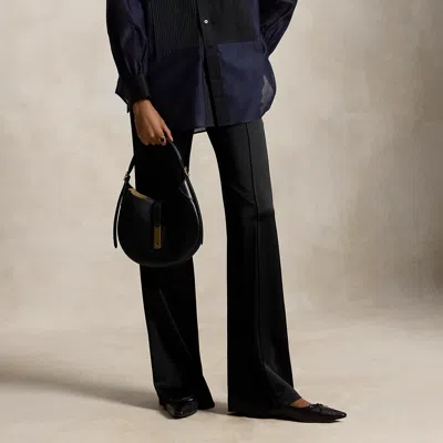 Polo Ralph Lauren Low-rise Satin Kick-flare Pant In Polo Black