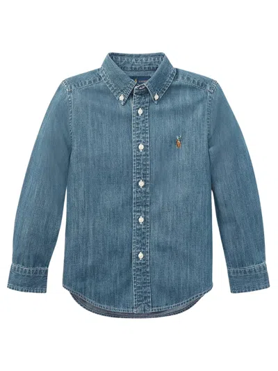 Polo Ralph Lauren Kids' Ls Bd Tops Shirt In Dk Blue