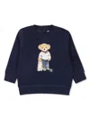 Polo Ralph Lauren Cotton Blend Sweatshirt With Polo Bear Pattern In Refined Navy W Boy Bear