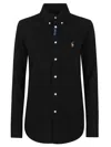 Polo Ralph Lauren Classic Black Button-down Shirt With Tailored Fit In Black