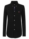 Polo Ralph Lauren Classic Black Button-down Shirt With Tailored Fit In Polo Black