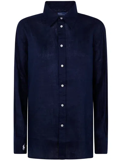 Polo Ralph Lauren Ls Ligh St Long Sleeve Button Front Shirt In Blue