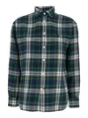 Polo Ralph Lauren Green Shirt With Pony On The Front And All-over Check Motif In Cotton Woman In Green