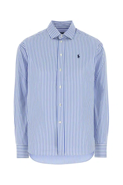 Polo Ralph Lauren Striped Shirt Shirt And Blouse Light Blue In Multi
