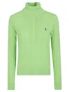 Polo Ralph Lauren Cable-knit Sweater With High Turtleneck In Green