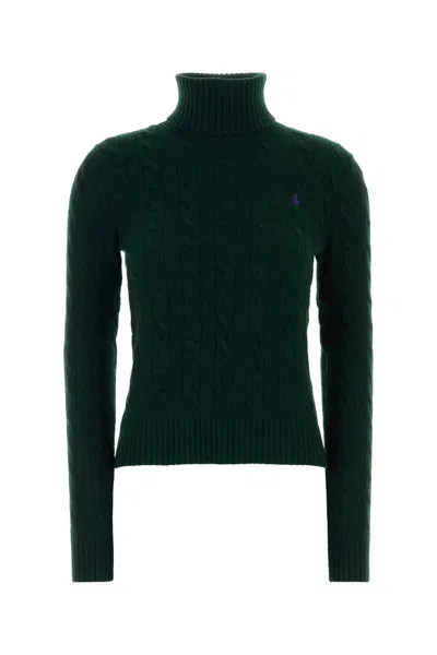 Polo Ralph Lauren Cable-knit Quarter-zip Sweater In Green
