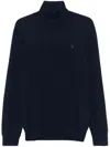 Polo Ralph Lauren Refined Turtleneck Sweater In Deep Navy Wool In 蓝色