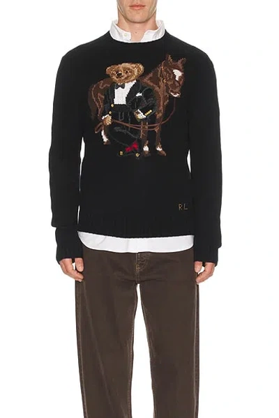Polo Ralph Lauren Lunar New Year Wool Blend Bear Sweater In Black