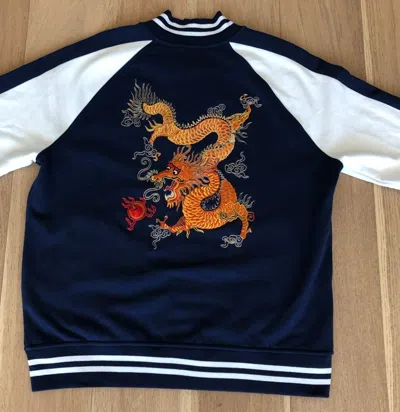 Pre-owned Polo Ralph Lauren Lunar Year Dragon Jacket Adult Large Limited Edition In Blue