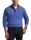 Polo Ralph Lauren Men's Big & Tall Luxury Jersey Quarter-zip Pullover In Faded Royal