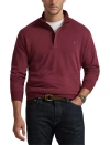 Polo Ralph Lauren Men's Big & Tall Luxury Jersey Quarter-zip Pullover In Red