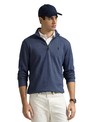 POLO RALPH LAUREN LUXURY DOUBLE KNIT JACQUARD QUARTER ZIP PULLOVER