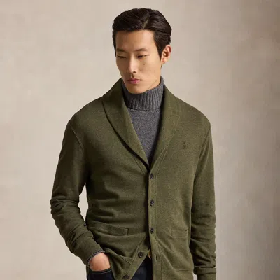 Polo Ralph Lauren Luxury Jersey Shawl-collar Cardigan In Alpine Heather