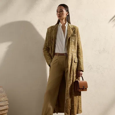 Polo Ralph Lauren Macy Embellished Tulle Coat In Lux Tan