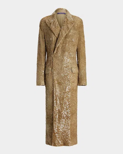 Polo Ralph Lauren Macy Embellished Tulle Coat In Gold