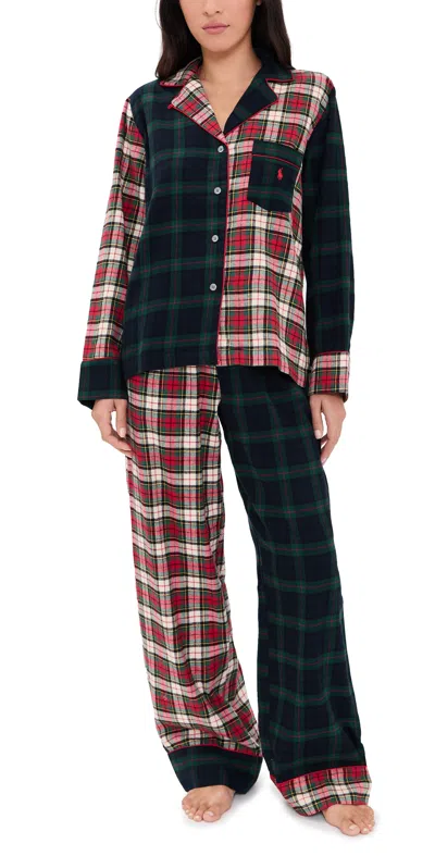 Polo Ralph Lauren Madison Plaid Pajama Set Blk Watchxdshpl In Red