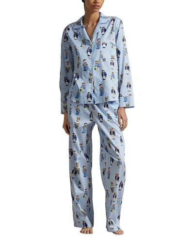 Polo Ralph Lauren Madison Printed Pajama Set In Oxford Blue