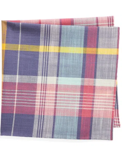 Polo Ralph Lauren Madras-check-patterned Handkerchief In Blue