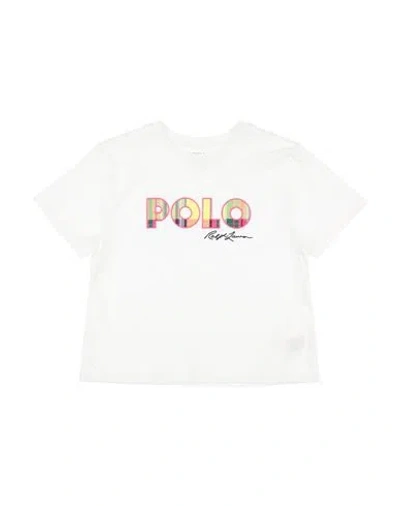 Polo Ralph Lauren Babies'  Madras-logo Cotton Jersey Boxy Tee Toddler Girl T-shirt White Size 5 Cotton