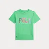 Polo Ralph Lauren Kids' Madras-logo Cotton Jersey Tee In Plato Green