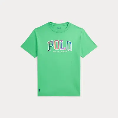 POLO RALPH LAUREN MADRAS-LOGO COTTON JERSEY TEE