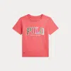 Polo Ralph Lauren Big Boys Madras-logo Jersey T-shirt In Red Sky