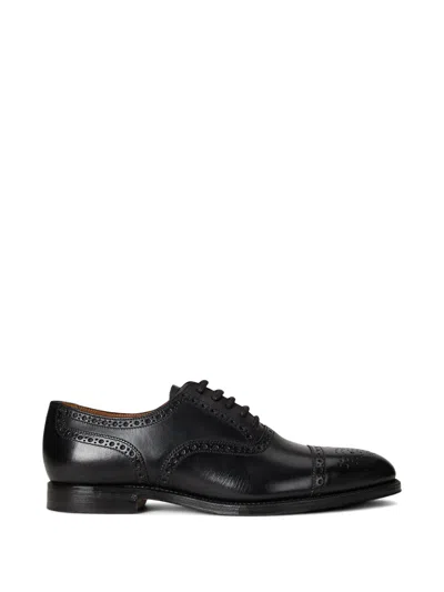 Polo Ralph Lauren Maestra Perforated Cap-toe Oxford Shoes In Black