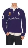 Polo Ralph Lauren Magic Fleece Big Pony Rugby Sweatshirt In Purple