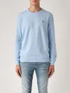 Polo Ralph Lauren Maglia Effetto Texture Slim-fit Sweater In Cielo