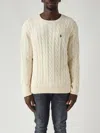 Polo Ralph Lauren Maglia In Cotone A Trecce Regular-fit Sweater In Metallic