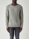 Polo Ralph Lauren Maglia In Cotone A Trecce Regular-fit Sweater In Gray