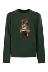 Polo Ralph Lauren Bear Graphic Crew Neck Sweatshirt In Green