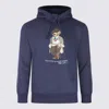 Polo Ralph Lauren Hooded Sweatshirt With Graphic Print And Pocket In Blue