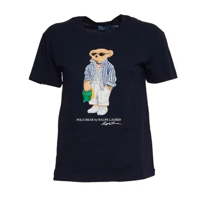 Polo Ralph Lauren Maglietta Polo Bear In Jersey Di Cotone In Blue