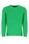 Polo Ralph Lauren Ralph Lauren Green Braided Cotton Sweater