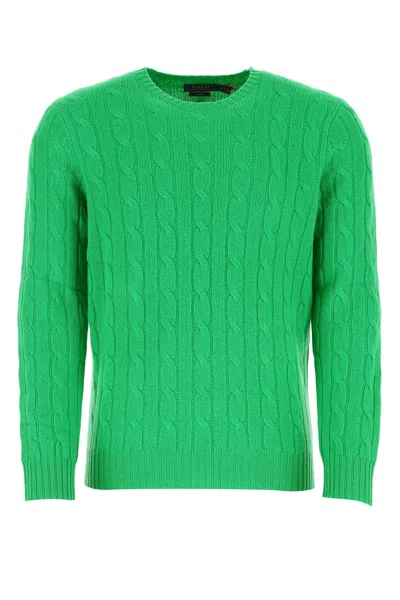 POLO RALPH LAUREN MAGLIONE IN CASHMERE VERDE PRATO UOMO
