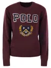 Polo Ralph Lauren Pullover Mit Intarsien-logo In Bordeaux