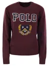 Polo Ralph Lauren Fitted Rugby-inspired Pullover With Embroidered Crest In Bordeaux