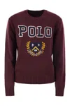 Polo Ralph Lauren Fitted Rugby-inspired Pullover With Embroidered Crest In Red