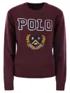 Polo Ralph Lauren Fitted Rugby-inspired Pullover With Embroidered Crest In Burgundy