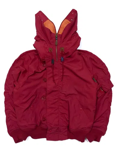 Pre-owned Polo Ralph Lauren Malden Mills Bomber Ma-1 In Red
