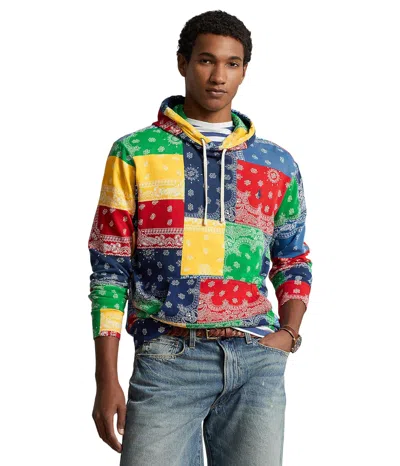 Pre-owned Polo Ralph Lauren Man's Clothing  Patchwork-print Spa Terry Hoodie In Archival Bandana