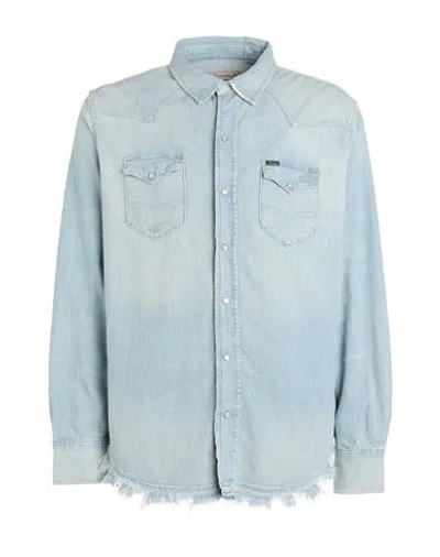 Polo Ralph Lauren Man Denim Shirt Blue Size L Cotton