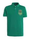 Polo Ralph Lauren Man Polo Shirt Green Size L Cotton