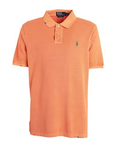Polo Ralph Lauren Man Polo Shirt Orange Size L Cotton