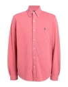 Polo Ralph Lauren Man Shirt Coral Size L Cotton In Red