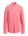 Polo Ralph Lauren Man Shirt Fuchsia Size Xxl Cotton In Pink